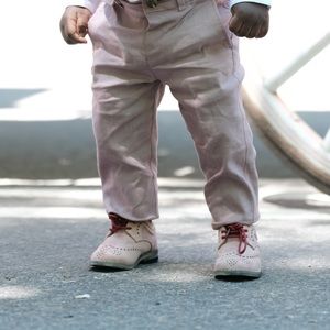 Mini Boys Pink Suede Brogues Shoes